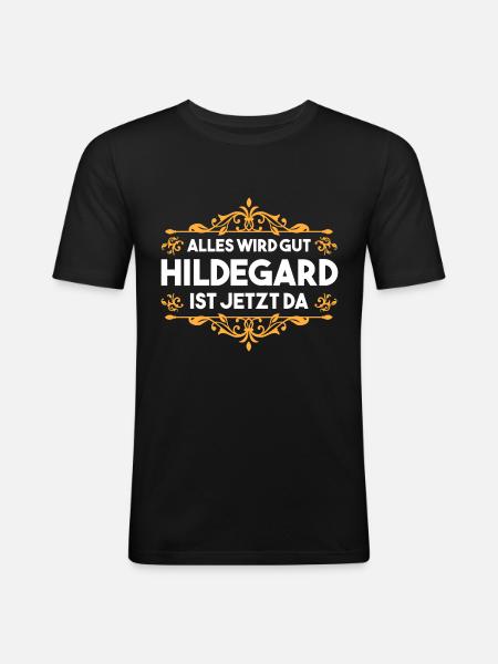 Hildegard - Männer Slim Fit T-Shirt - Schwarz
