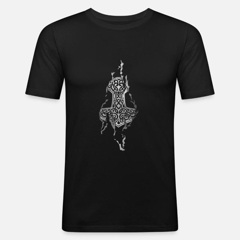 Thor Vikings Marteau - T-shirt près du corps Homme - noir