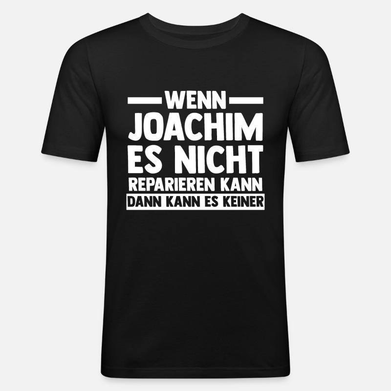 Joachim - Männer Slim Fit T-Shirt - Schwarz