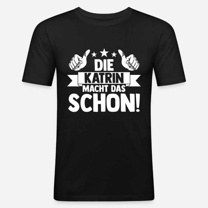 Katrin - Männer Slim Fit T-Shirt - Schwarz