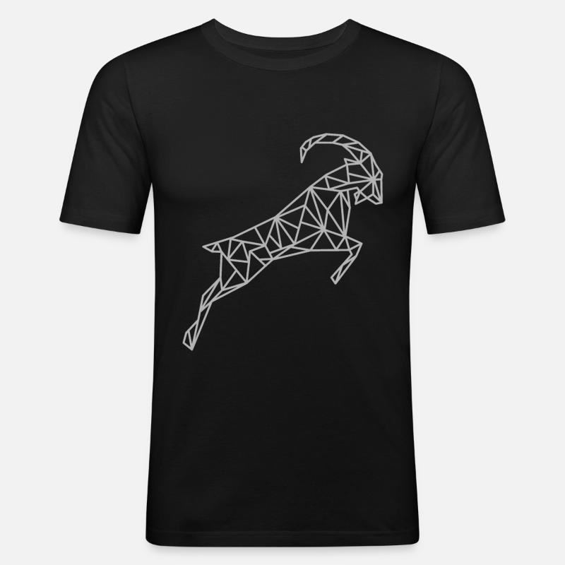 Steinbock Geometrisch Sternzeichen - Männer Slim Fit T-Shirt - Schwarz