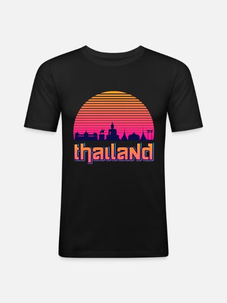 Thaïlande / Soleil d’été Vacances Paradis - T-shirt près du corps Homme - noir