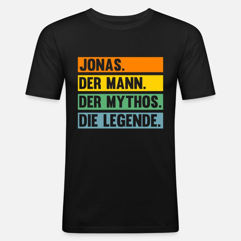 Jonas - Männer Slim Fit T-Shirt - Schwarz