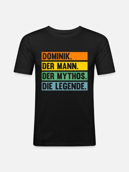 Dominik - Männer Slim Fit T-Shirt - Schwarz