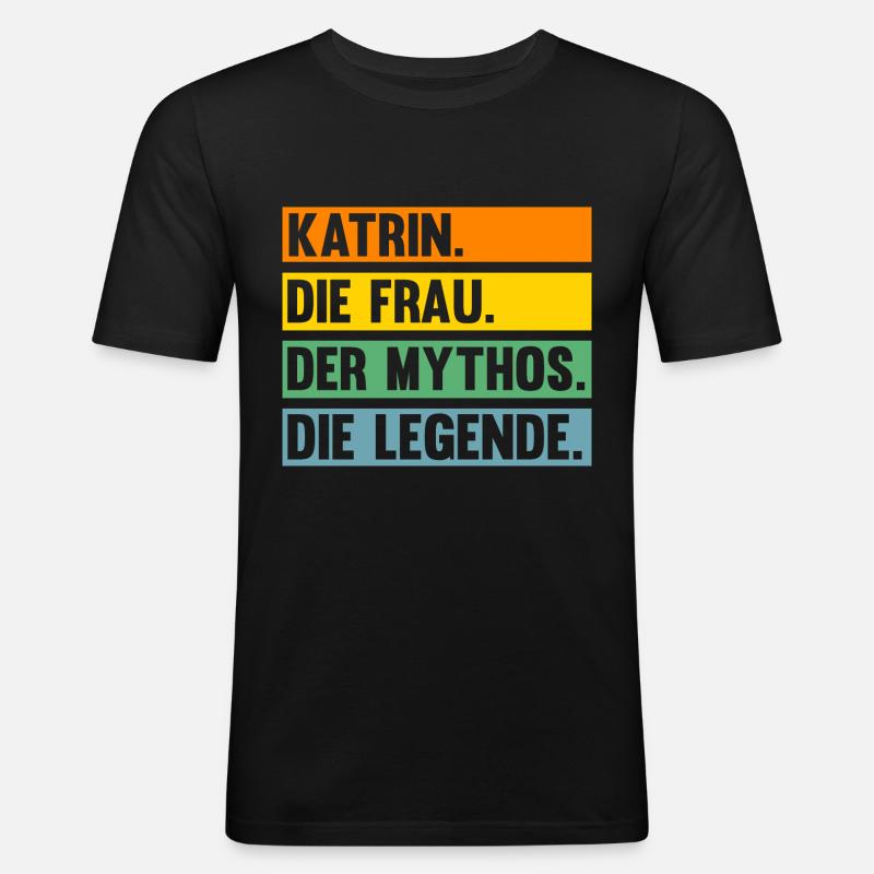 Katrin - Männer Slim Fit T-Shirt - Schwarz