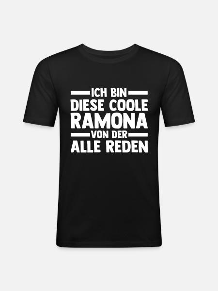 Ramona - Männer Slim Fit T-Shirt - Schwarz
