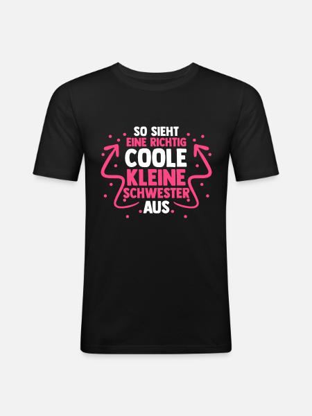 Geschwister Schwestern Schwester - Männer Slim Fit T-Shirt - Schwarz