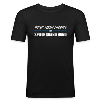 Skat Karten spielen - Reizen auf Grand Hand - Männer Slim Fit T-Shirt - Schwarz - Vorne - Nik (191cm)