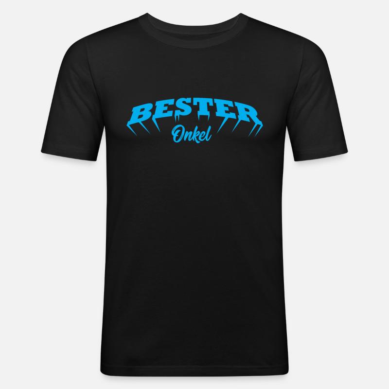 Bester Onkel - Männer Slim Fit T-Shirt - Schwarz