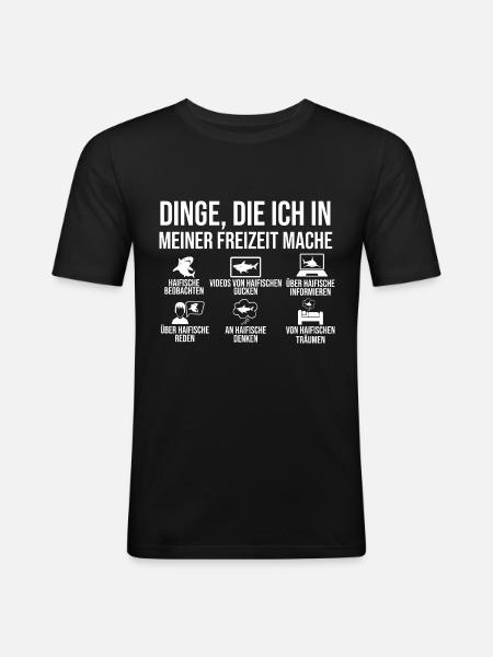 Fische Haifisch - Männer Slim Fit T-Shirt - Schwarz