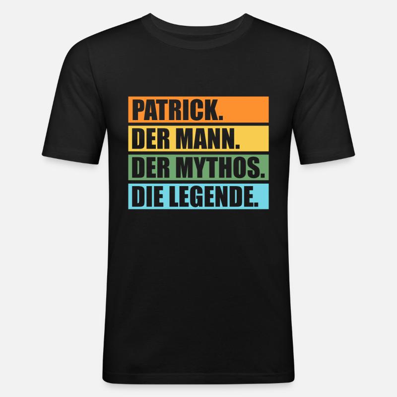 Patrick - Männer Slim Fit T-Shirt - Schwarz