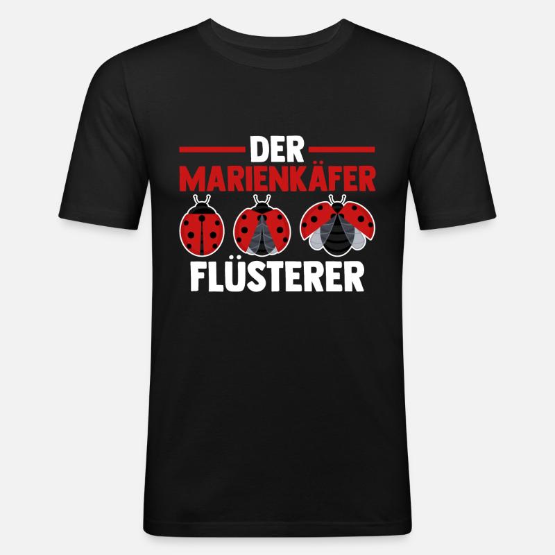 Marienkäfer - Männer Slim Fit T-Shirt - Schwarz