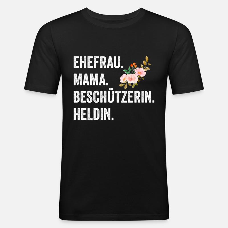 Ehefrau Mutter Mama - Männer Slim Fit T-Shirt - Schwarz
