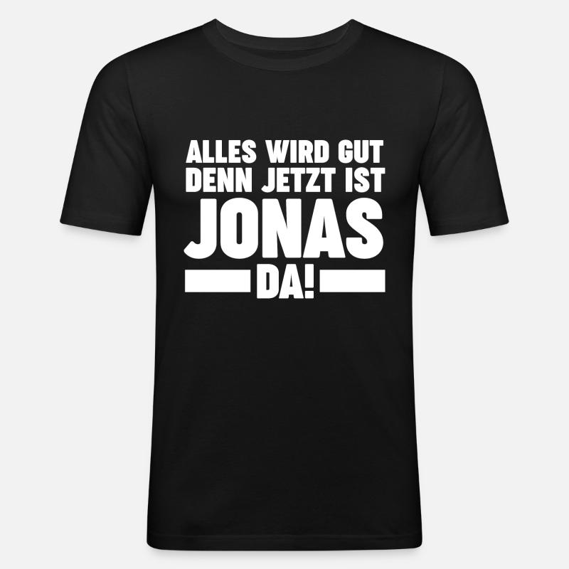 Jonas - Männer Slim Fit T-Shirt - Schwarz