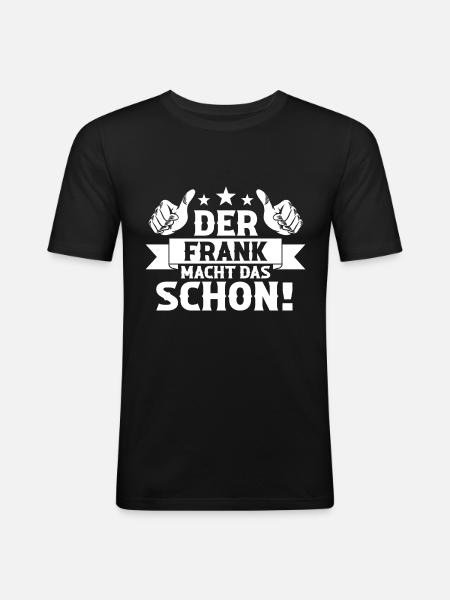 Frank - Männer Slim Fit T-Shirt - Schwarz