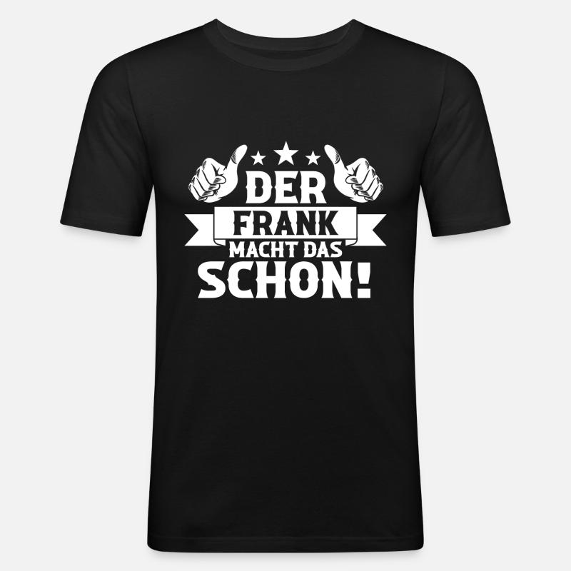 Frank - Männer Slim Fit T-Shirt - Schwarz