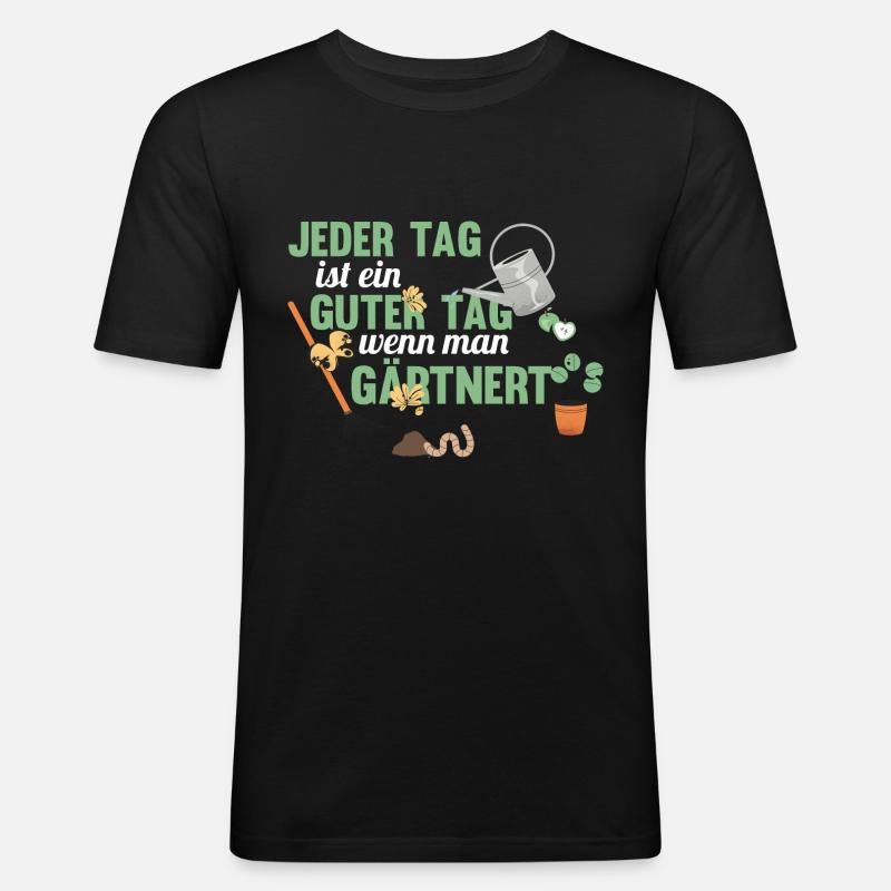 Gartenarbeit Garten Gärtner Hobbygärtner - Männer Slim Fit T-Shirt - Schwarz