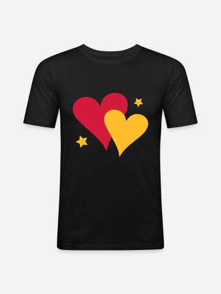Pair of Hearts - Men's Slim Fit T-Shirt - black