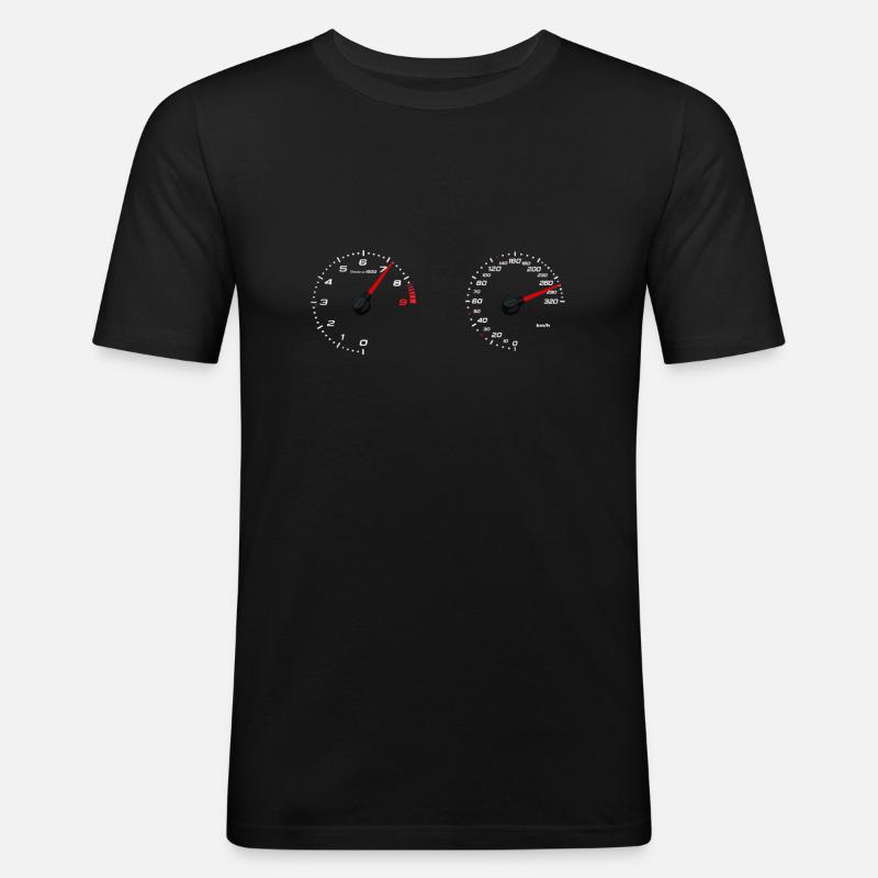 Tacho - Männer Slim Fit T-Shirt - Schwarz