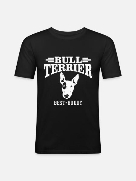 Bullterrier Bully Hundeliebhaber Geschenk - Männer Slim Fit T-Shirt - Schwarz