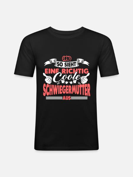 Coole Schwiegermutter Geschenk - Männer Slim Fit T-Shirt - Schwarz