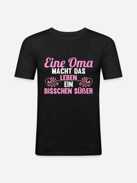 Großmutter Oma - Männer Slim Fit T-Shirt - Schwarz