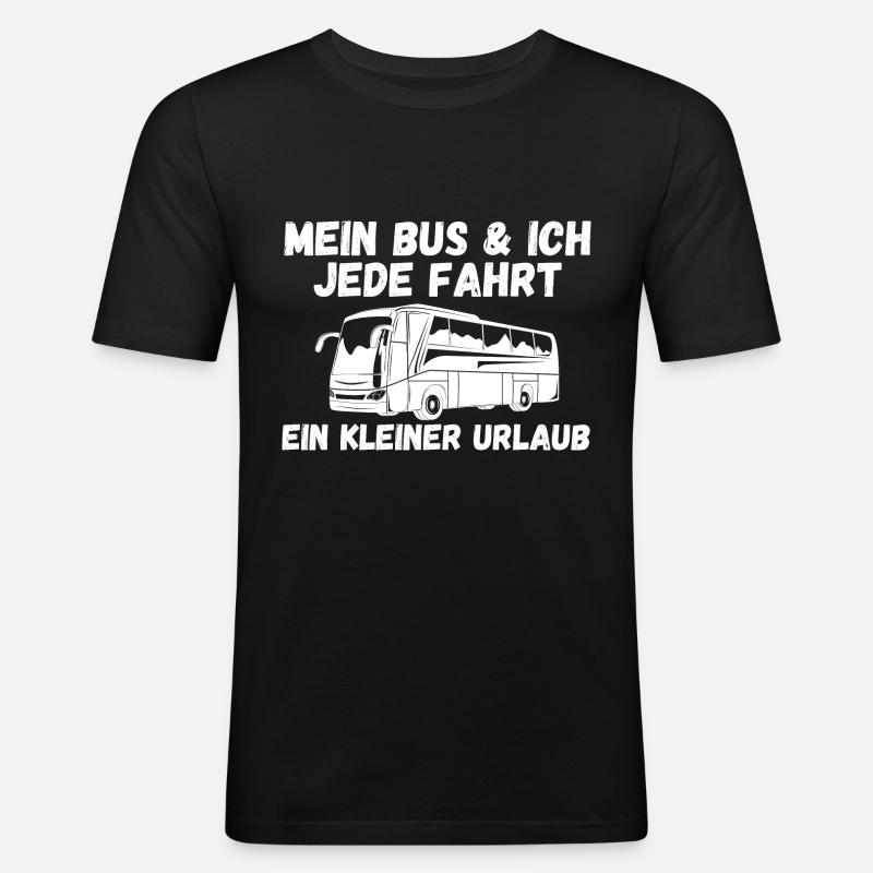 Bus Busfahrer - Männer Slim Fit T-Shirt - Schwarz