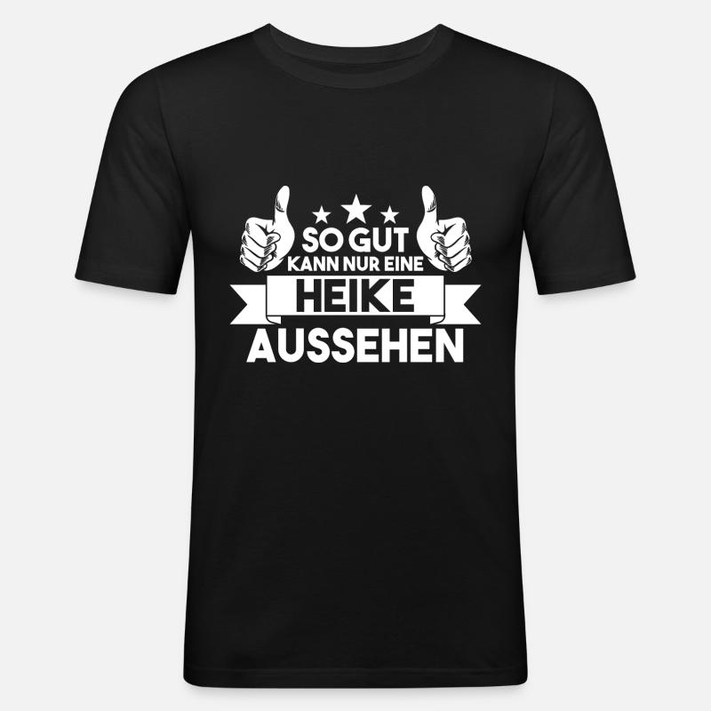 Heike - Männer Slim Fit T-Shirt - Schwarz