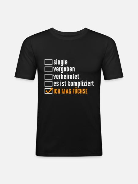 Fuchs - Männer Slim Fit T-Shirt - Schwarz