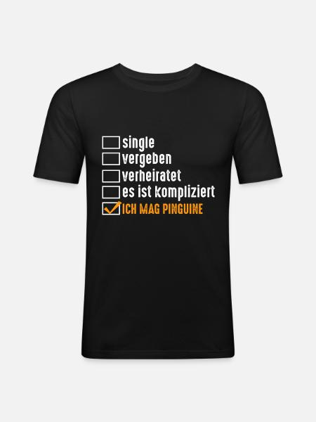 Pinguin - Männer Slim Fit T-Shirt - Schwarz