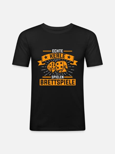 Brettspiele Nerd - Männer Slim Fit T-Shirt - Schwarz