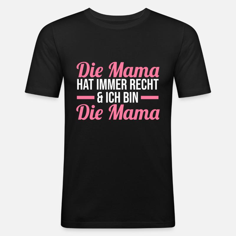 Mutter Mama - Männer Slim Fit T-Shirt - Schwarz