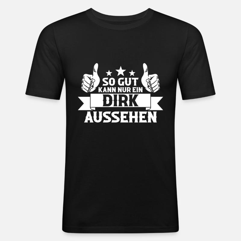 Dirk - Männer Slim Fit T-Shirt - Schwarz