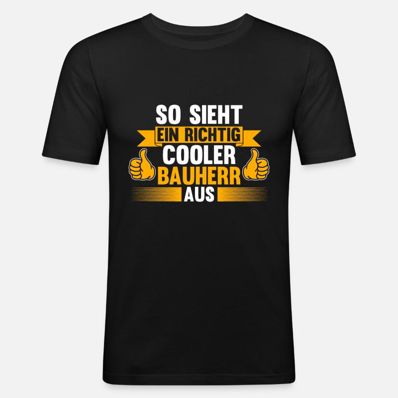 Bauherr - Männer Slim Fit T-Shirt - Schwarz
