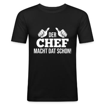 Arbeit Kollegen Büro Teamleiter Führungskraft Chef - Männer Slim Fit T-Shirt - Schwarz - Vorne - Nik (191cm)