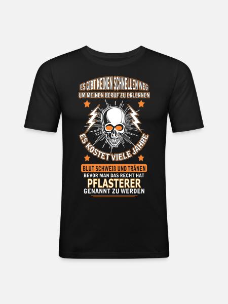 PFLASTERER - Männer Slim Fit T-Shirt - Schwarz