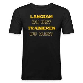 Arts martiaux Tae Bo Karaté Teakwondo Judo Aïkido - T-shirt près du corps Homme - noir - Devant - Nik (191cm)