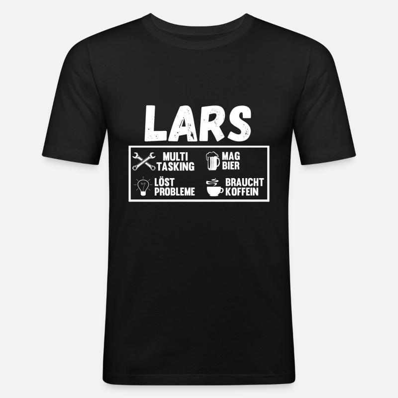 Lars - Männer Slim Fit T-Shirt - Schwarz