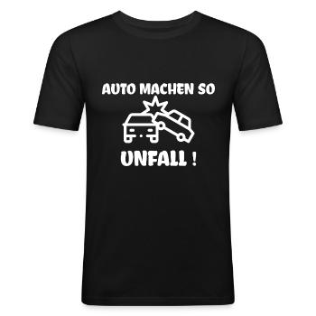 Auto machen so Unfall Meme - Männer Slim Fit T-Shirt - Schwarz - Vorne - Nik (191cm)