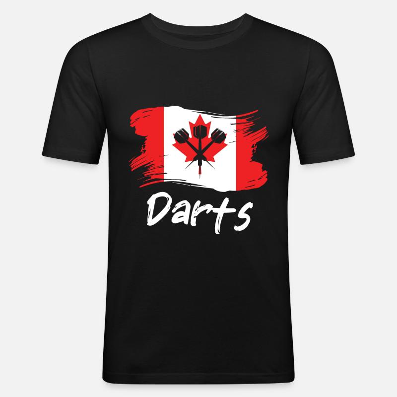 Canada Dart Player Design - Men's Slim Fit T-Shirt - black