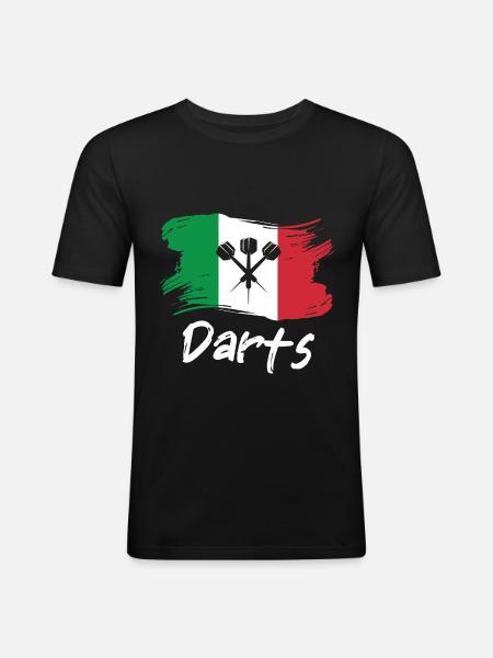 Italien Dart Player Design / Dartskive - Herre Slim Fit T-Shirt - sort