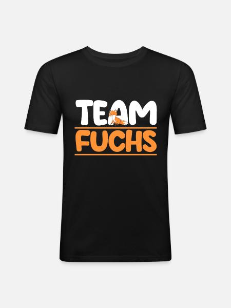 Fuchs - Männer Slim Fit T-Shirt - Schwarz