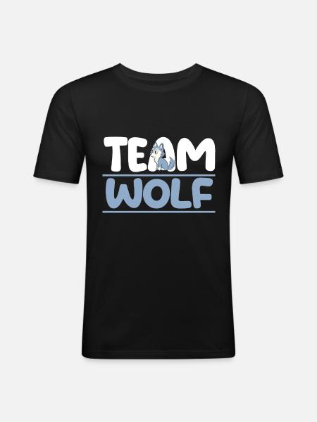 Tier Waldtier Wolf - Männer Slim Fit T-Shirt - Schwarz
