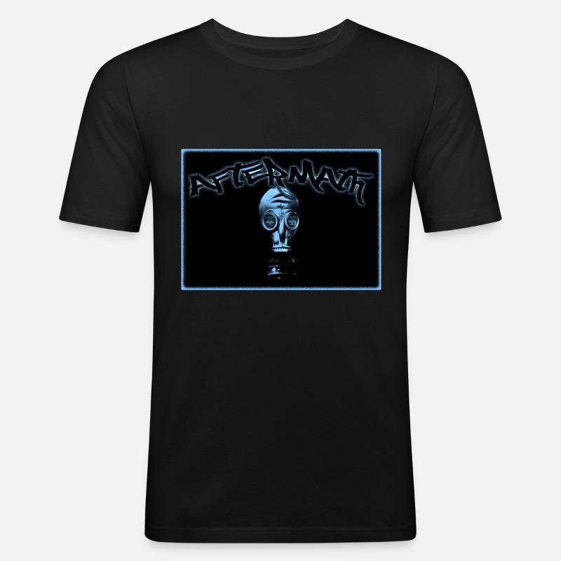 Aftermath Maske - Männer Slim Fit T-Shirt - Schwarz