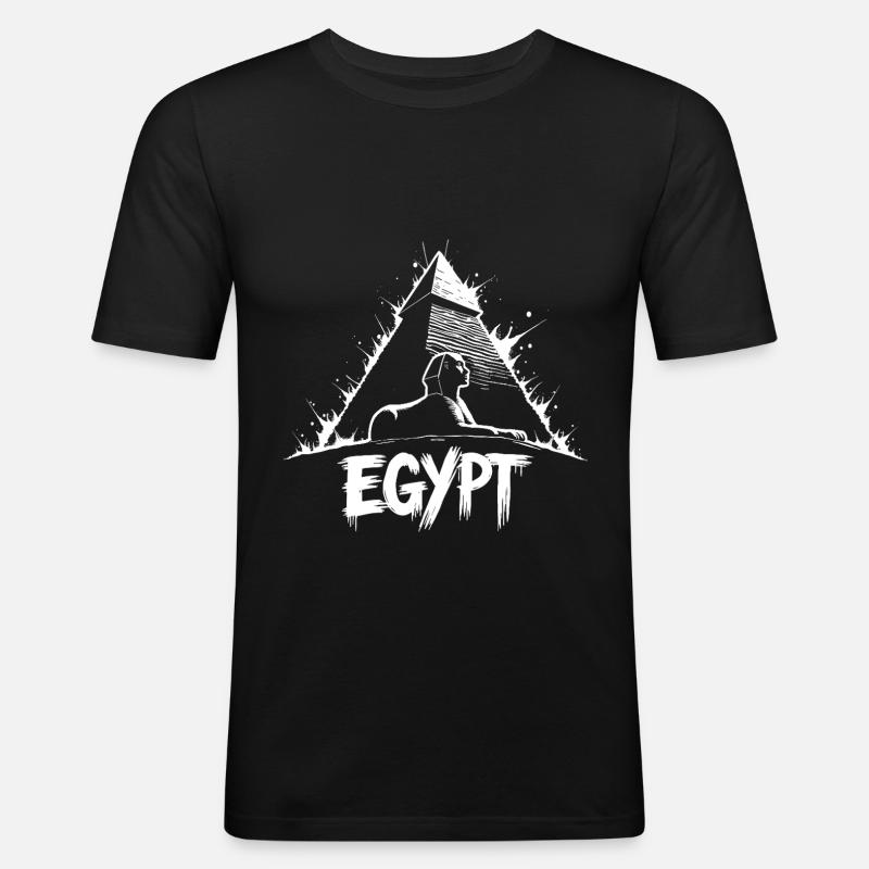 Pyramide du Sphinx d’Égypte - T-shirt près du corps Homme - noir