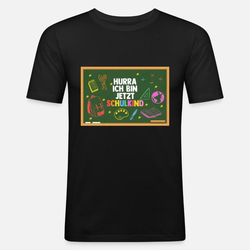 Erste Klasse Einschulung Erstklässler Schulkind - Männer Slim Fit T-Shirt - Schwarz