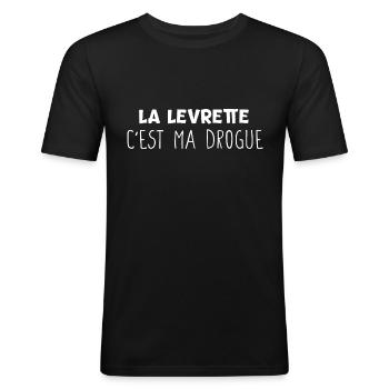 Levrette - Humour - Sexe - Position - Beauf - T-shirt près du corps Homme - noir - Devant - Nik (191cm)