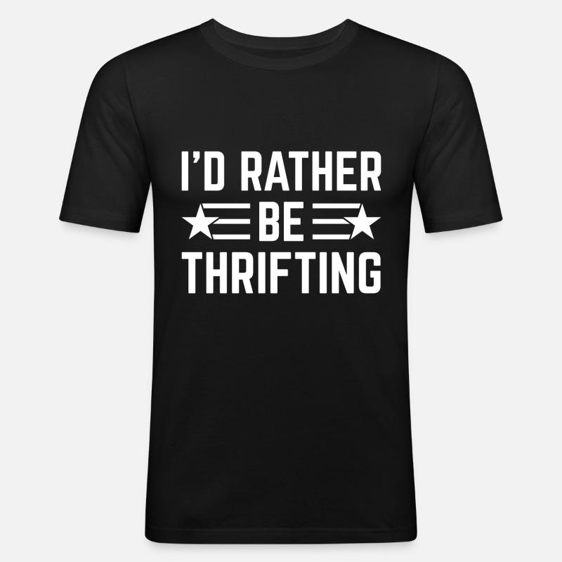 Gebrauchtwaren Second Hand Flohmarkt - Männer Slim Fit T-Shirt - Schwarz