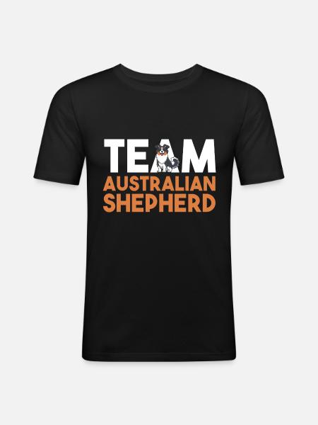 Dog Australian Shepherd - Men's Slim Fit T-Shirt - black