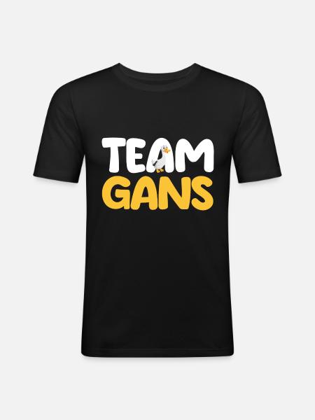 Gans Gänse - Männer Slim Fit T-Shirt - Schwarz